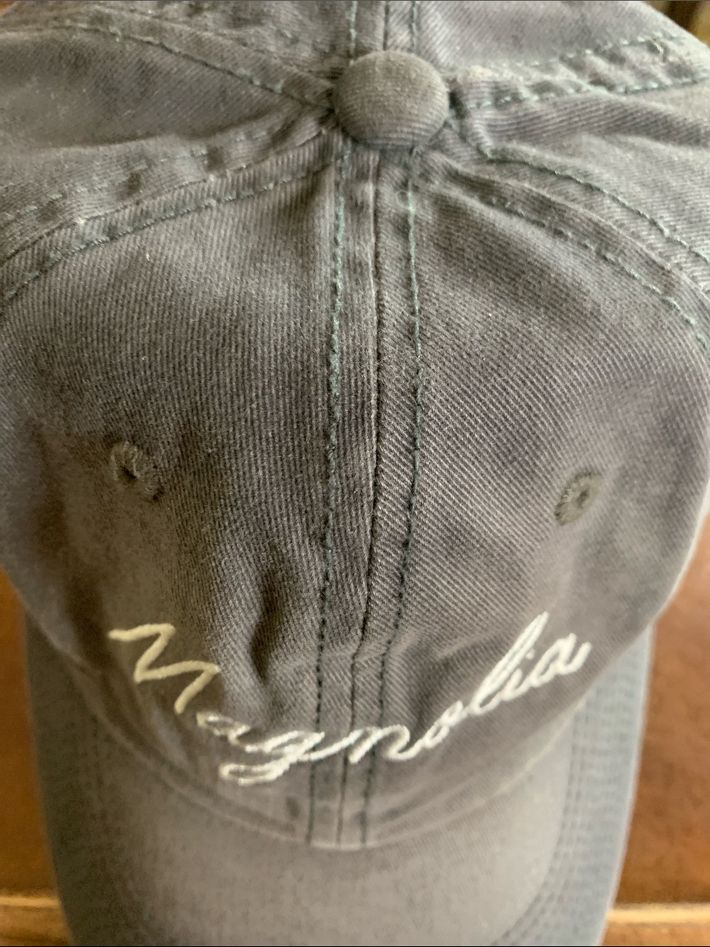 Magnolia Gray Script Logo Baseball Cap